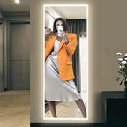 Espelho Grande com LED para Sala Bisotado 140x60cm