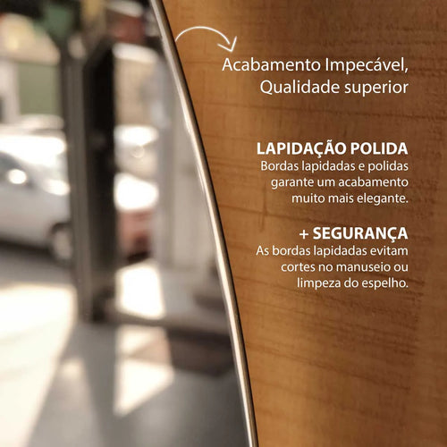 Espelho Orgânico com LED Ametista 80x60cm